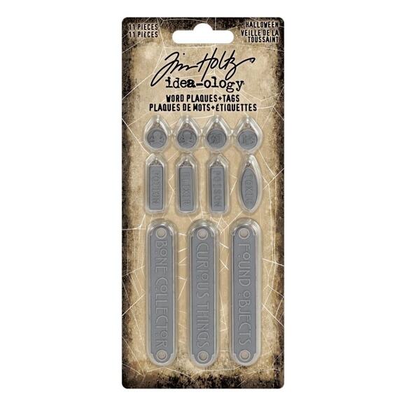 Tim Holtz idea-ology Halloween Word Plaques + Tags TH94438 - Picture 1 of 2